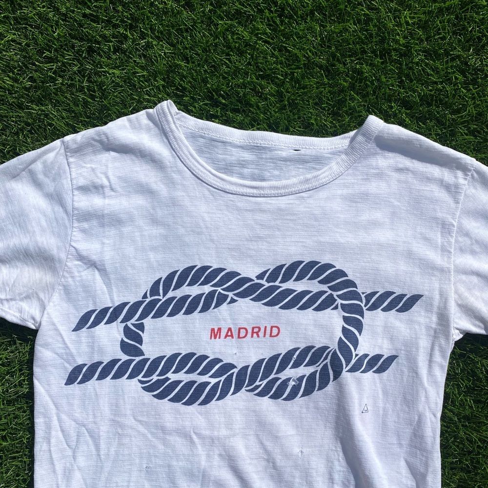 70s Vintage Madrid Nautical Knot Shirt XS S Small Womens White